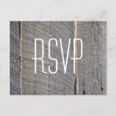 rustikales graues Scheunenholz Hochzeit UAWG Einladungspostkarte (Vorderseite)