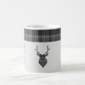 Rustikales graues Tartan Muster und Steg Head Antl Kaffeetasse (Mittel)