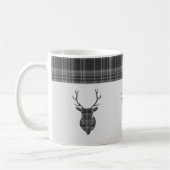 Rustikales graues Tartan Muster und Steg Head Antl Kaffeetasse (Links)