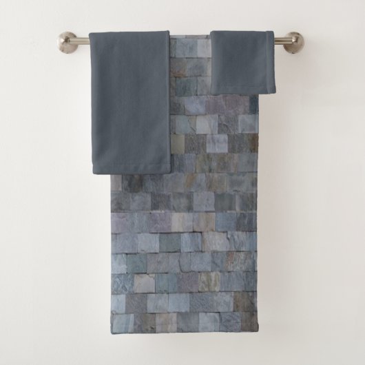 Rustikales graues Tonschiefer, Stein, personalisie Badhandtuch Set (Insitu)