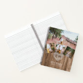 Rustikales, graviertes Herz Hochzeitsstichtum Brau Notizblock (Innenseite)