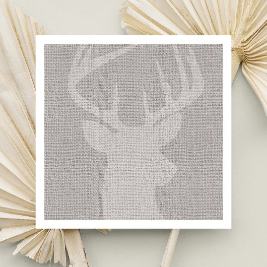 Rustikales Gray Burlap Deer Buck Serviette