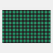Rustikales Green Black Buffalo Kariert Frohe Weihn Geschenkpapier Set (Vorderseite)