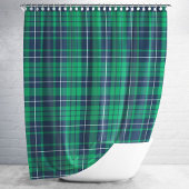 Rustikales Green Blue Kariert Pattern Duschvorhang