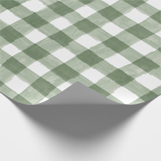Rustikales Green Buffalo Karo Holiday Wrapping Pap Geschenkpapier (Ecke)