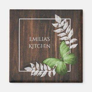 Rustikales Green Butterfly Magnet