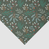 Rustikales Green Christmas Foliage Muster Seidenpapier (Ausschnitt)