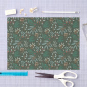 Rustikales Green Christmas Foliage Muster Seidenpapier (Handwerk)