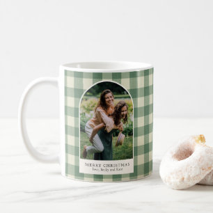 Rustikales Green Gingham Arch Foto Moderne Weihnac Kaffeetasse