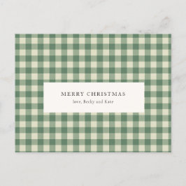 Rustikales Green Gingham Moderne Weihnachten