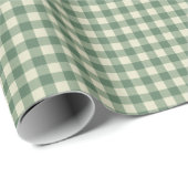Rustikales Green Gingham Moderne Weihnachten Geschenkpapier (Rolleneckpunkt)
