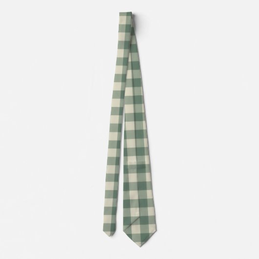 Rustikales Green Gingham Moderne Weihnachten Krawatte (Rückseite)