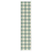 Rustikales Green Gingham Moderne Weihnachten Kurzer Tischläufer (Vorderseite)