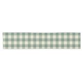Rustikales Green Gingham Moderne Weihnachten Kurzer Tischläufer (Horizontal)