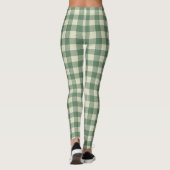 Rustikales Green Gingham Moderne Weihnachten Leggings (Rückseite)