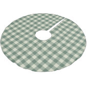 Rustikales Green Gingham Moderne Weihnachten Polyester Weihnachtsbaumdecke (Schrägansicht)