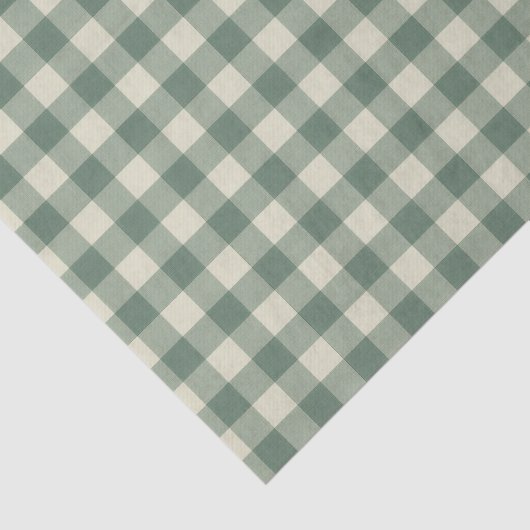 Rustikales Green Gingham Moderne Weihnachten Seidenpapier (Ausschnitt)