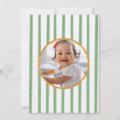 Rustikales Green Gold White Birthday Foto Erdbeere Dankeskarte (Vorderseite)