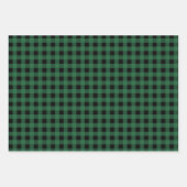 Rustikales Green Kariert Buffalo Karo Mixed Patter Geschenkpapier Set (Vorderseite 2)