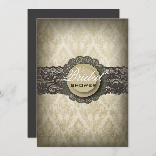 Rustikales Green Lace Western Country Brautparty Einladung (Vorne/Hinten)