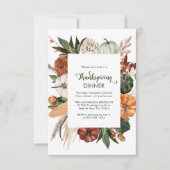 Rustikales Green Pumpkin Erntedank Dinner Mitteilungskarte (Vorderseite)