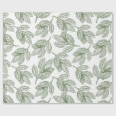 Rustikales Green Winter Foliage Urlaubspapier Geschenkpapier (Flach)