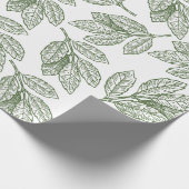 Rustikales Green Winter Foliage Urlaubspapier Geschenkpapier (Ecke)