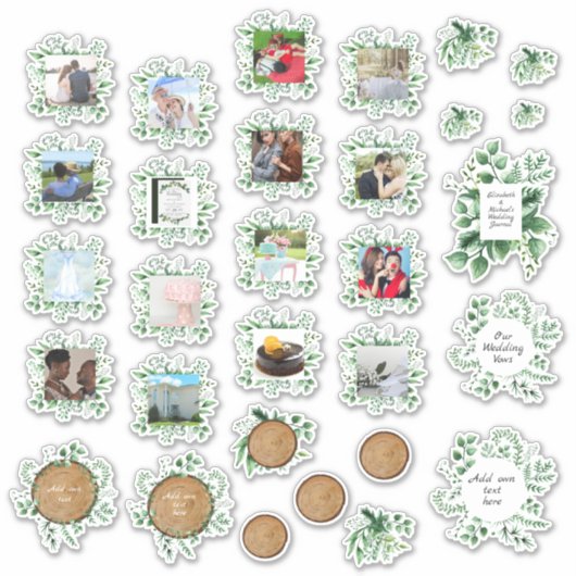 Rustikales Greenery Foto Wedding Planner Journal T Aufkleber (Vorderseite)