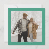 Rustikales Greenery Gold Floral Foto Save the Date Ankündigung (Rückseite)