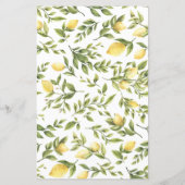 Rustikales Greenery Lemons Wedding Menu (Rückseite)