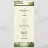 rustikales Greenery Tree Rahmen Hochzeitsmenü Programm (Rückseite)