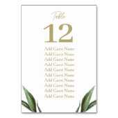 Rustikales Greenery Wedding Tischnummer Seating Ch (Vorderseite)