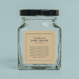 Rustikales Grey Border List of Ingredients Kraft L Quadratischer Aufkleber