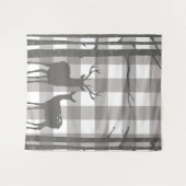 Rustikales Grey Buffalo Karierte Schachbretter Hir Wandteppich (Vorderseite (Horizontal))