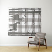 Rustikales Grey Buffalo Karierte Schachbretter Hir Wandteppich (Beispiel (Horizontal))