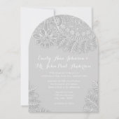 Rustikales Grey Heirloom Lace Wedding Einladung (Vorderseite)