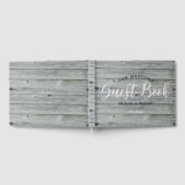 Rustikales Grey Wood Country Wedding Gästebuch (Voll)