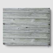 Rustikales Grey Wood Country Wedding Gästebuch (Rückseite)