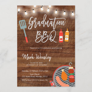 Rustikales Grill-und Schauer-Abschluss GRILLEN Einladung