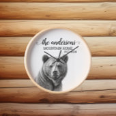 Rustikales Grizzly Bärenkabine Decke Monogramm Uhr