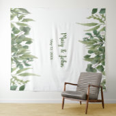 Rustikales Grün Blätter Grünfolien Hochzeitszitz F Wandteppich (Beispiel (Horizontal))