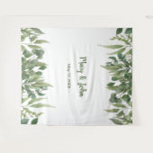 Rustikales Grün Blätter Grünfolien Hochzeitszitz F Wandteppich (Vorderseite (Horizontal))