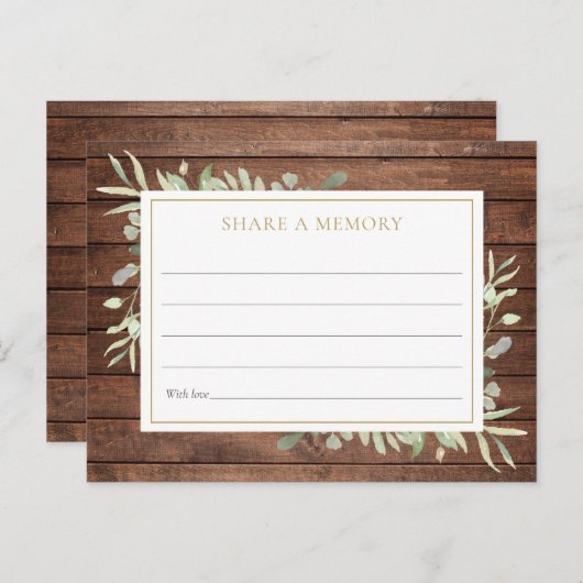 Rustikales Grün - Feiern der Lebenserinnerungskart Postkarte (Vorne/Hinten)