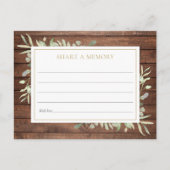 Rustikales Grün - Feiern der Lebenserinnerungskart Postkarte (Vorderseite)