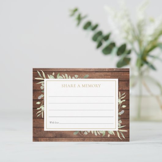 Rustikales Grün - Feiern der Lebenserinnerungskart Postkarte (Stehend Vorderseite)