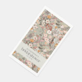 Rustikales, grün florales Boho Brautparty Custom Serviette (Ecke)