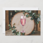 Rustikales Grün & Holz-Slice Brunch & Bubbly Einladung (Rückseite)