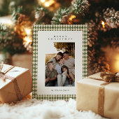 Rustikales Grün Kariert 1 Foto Frohe Weihnachten