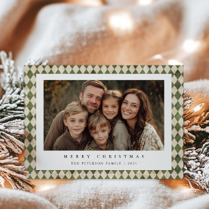 Rustikales Grün Kariert 1 Foto Frohe Weihnachten