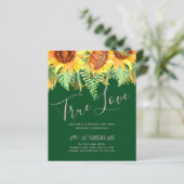 Rustikales Grün mit Sonnenblumen Hochzeitbudget (Stehend Vorderseite)